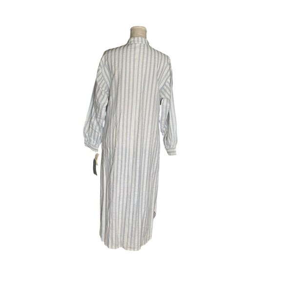 Victorian Style Striped Nightgown By Gilligan OMalley Long White & Blue Size S - Picture 2 of 13